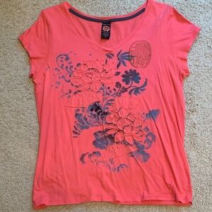 Lucky Brand Coral Floral Graphic Tee